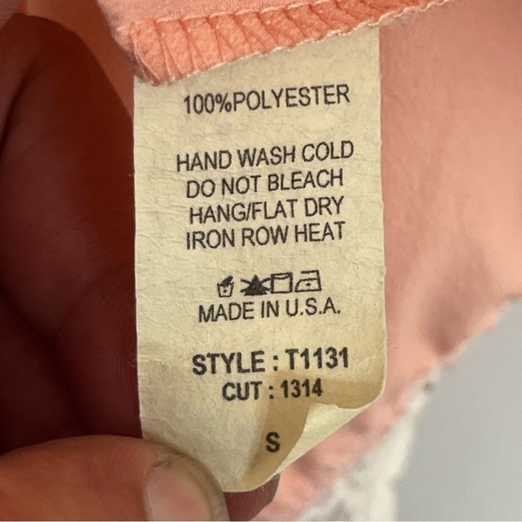 Women’s Candy Rose Peach Tank Top With White Lace Trim Size Small - Picture 5 of 10